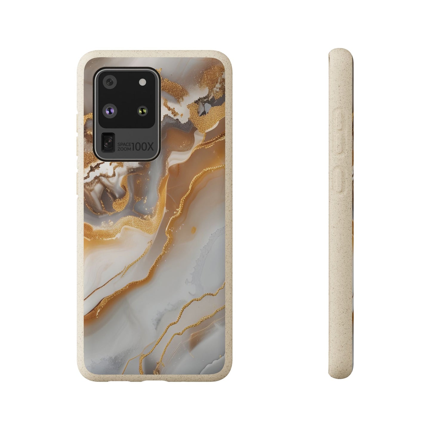 Biodegradable Marble Phone Case — Earth-Tone Agate, Eco-Friendly Phone Cover for Apple iPhone and Samsung Galaxy.