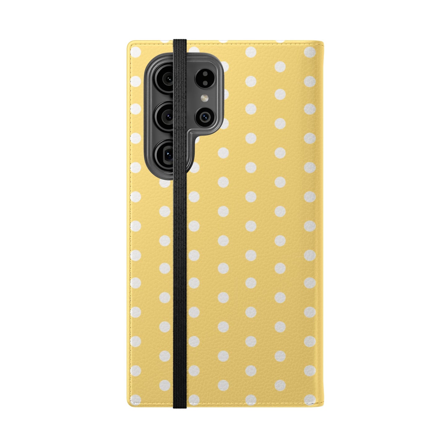 Polka Dot Flip Phone Case — Yellow Polka Dot Wallet Cover