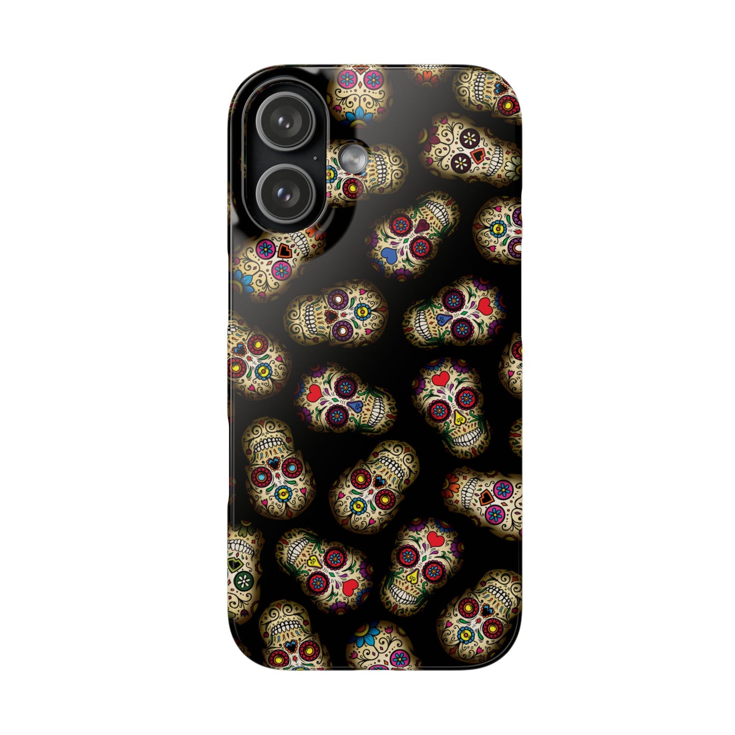 Sugar Skull — Day of the Dead Floral Slim Case for Apple iPhone, Samsung Galaxy and Google Pixel.