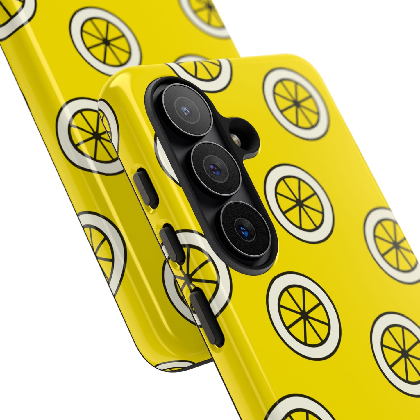 Yellow Lemon Pattern Tough Phone Case — Bright Citrus Protective Cover