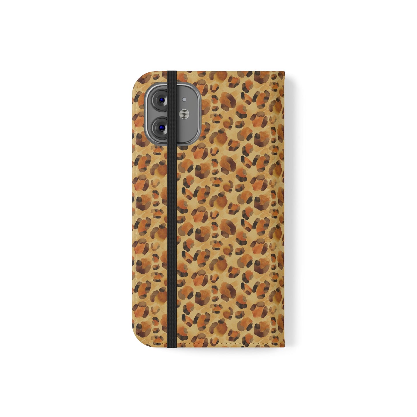 Leopard Print Flip Phone Case — Cardholder Wallet Folio