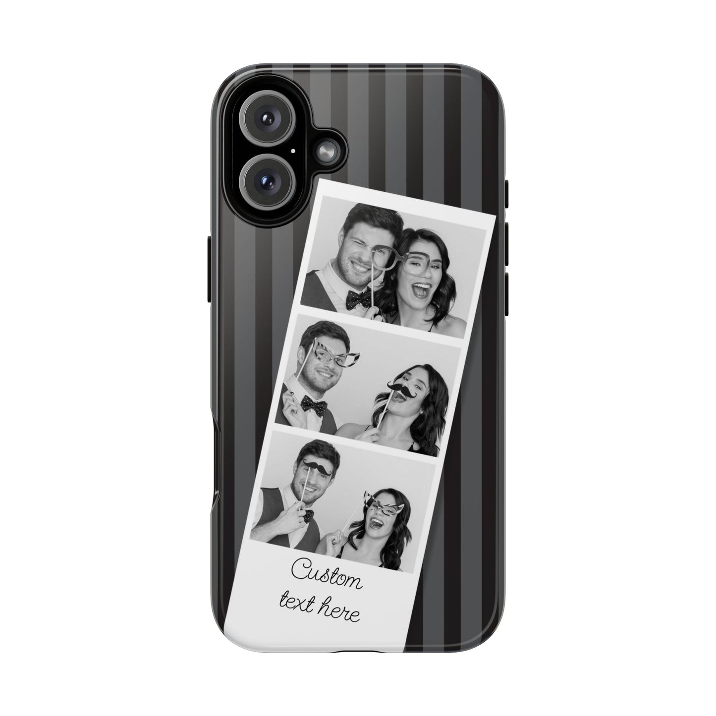 Customisable Three Image Retro Photobooth Design Tough Case for Apple iPhone, Samsung Galaxy and Google Pixel.