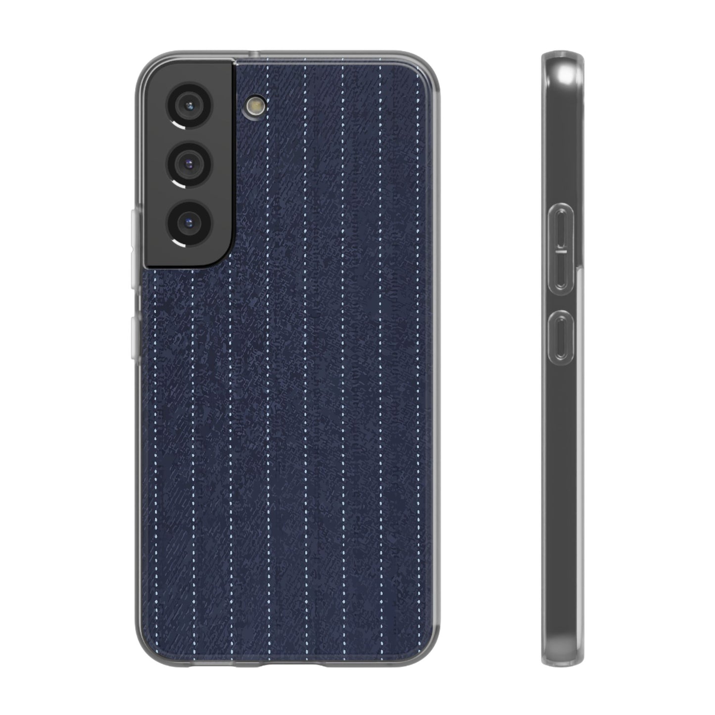 Navy Pinstripe Flexi Phone Case for Apple iPhone, Samsung Galaxy.