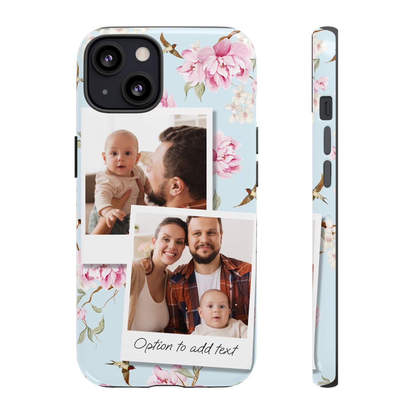 Two image Personalised Floral Photo Collage Tough Case — Personalised Family Phone Case