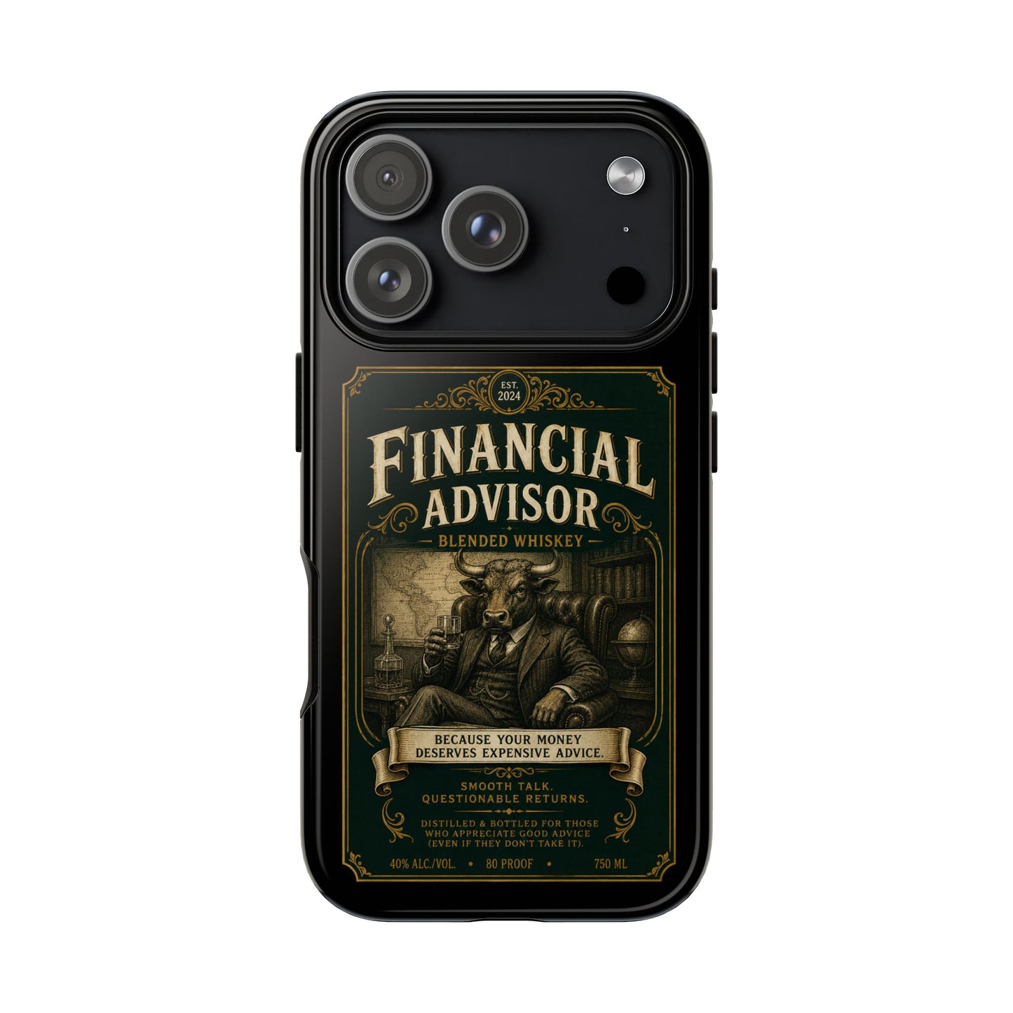 Financial Advisor Phone Case — Vintage Whiskey Label Design