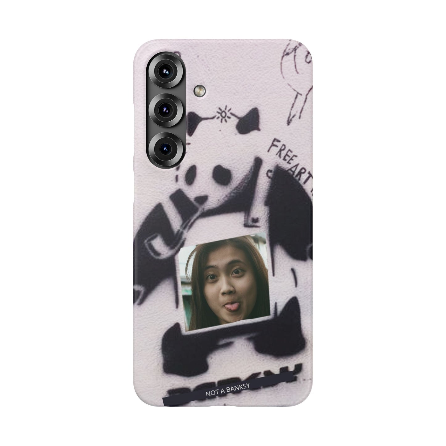Single Image Personalised Panda Stencil Slim Phone Case for Apple iPhone, Samsung Galaxy and Google Pixel.