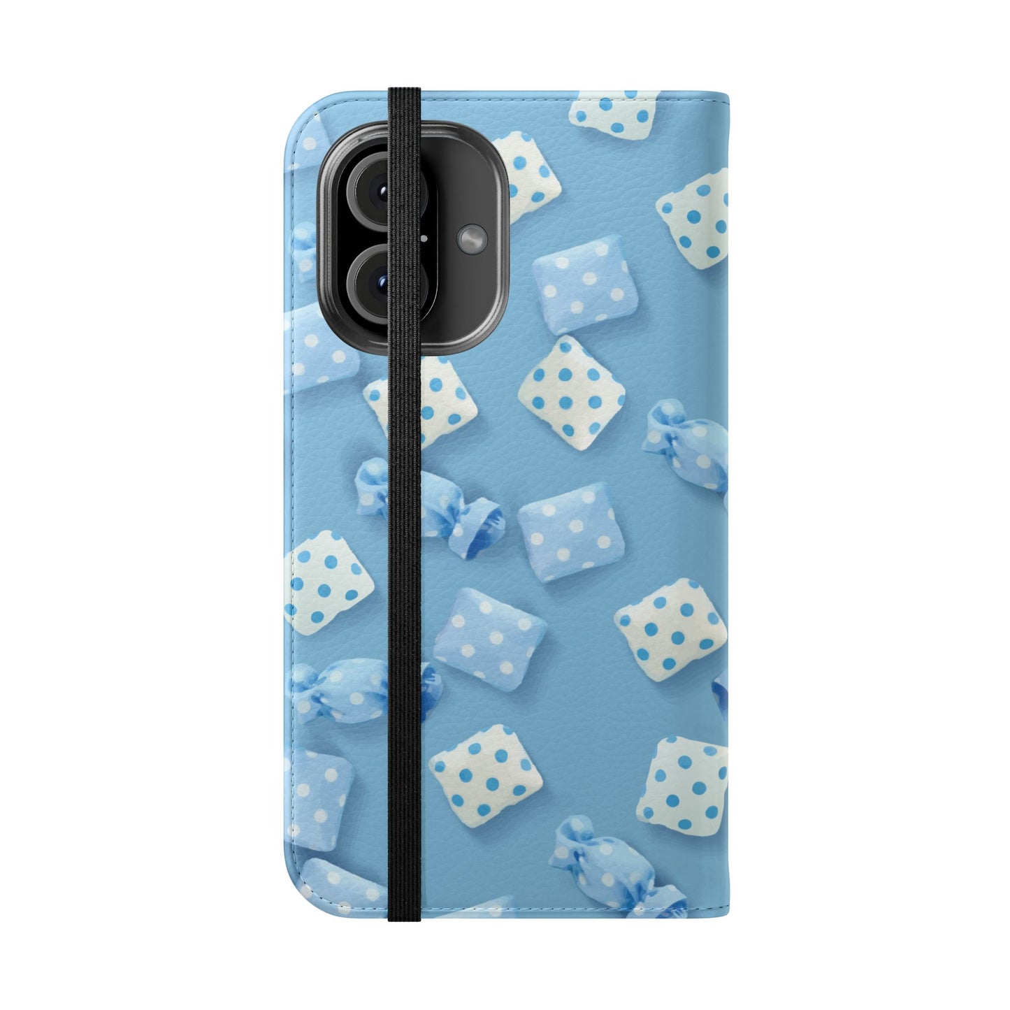 Pastel Blue Fabric Candy Flip Phone Case — Candy Wallet Cover