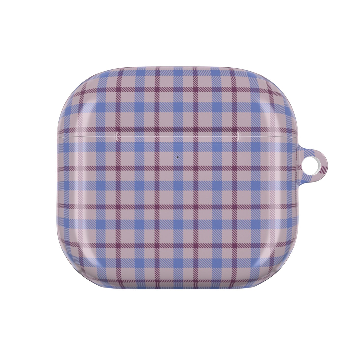 Blue and Burgundy Tartan AirPod Case — Classic Blue and Burgundy Plaid Protective Cover
