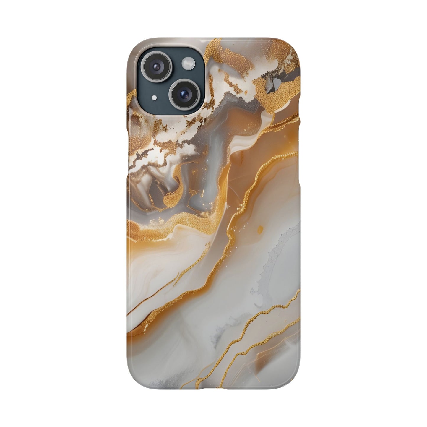Gold Agate Phone Case – Marble Geode Snap Case