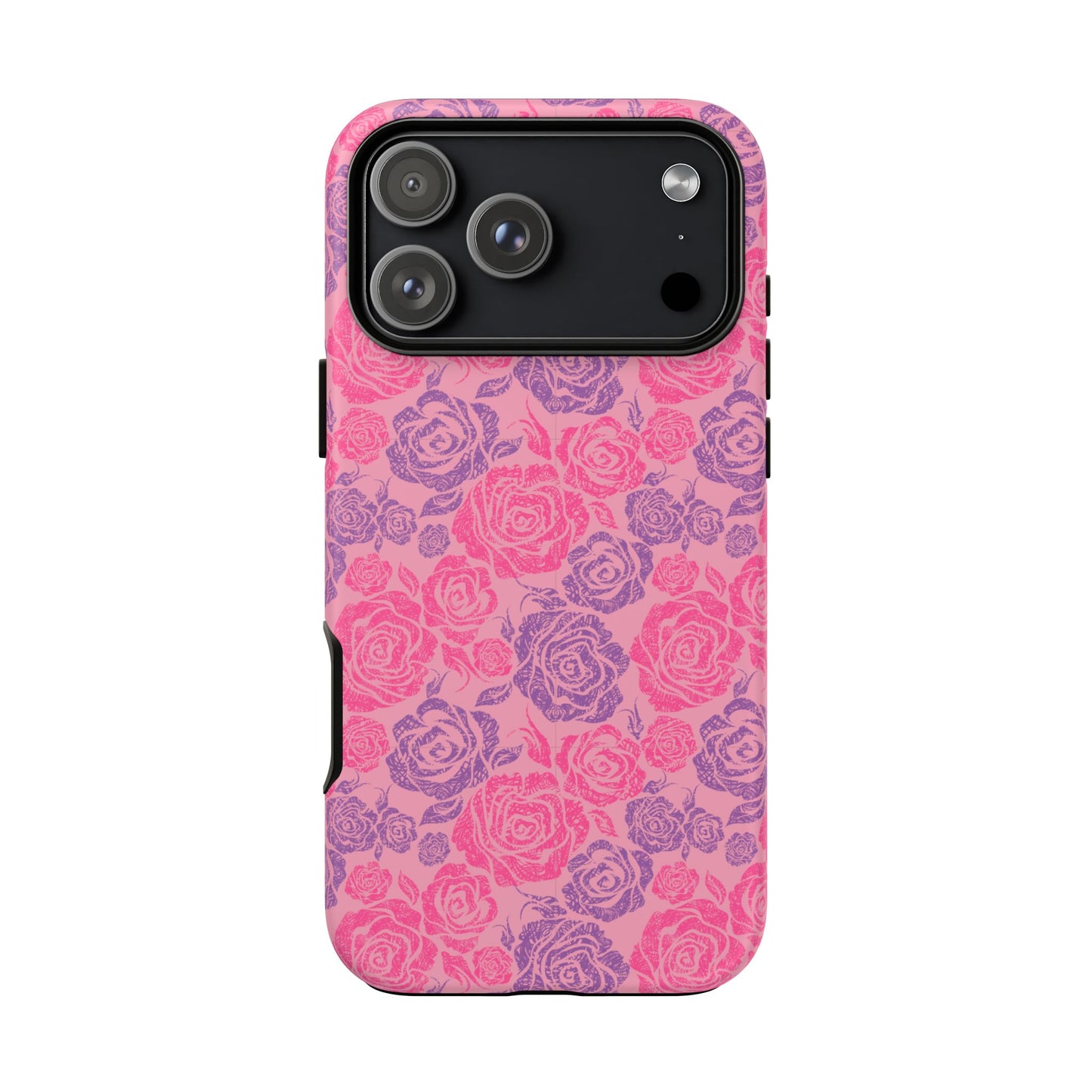Pink & Lavender Rose Pattern Tough Phone Case