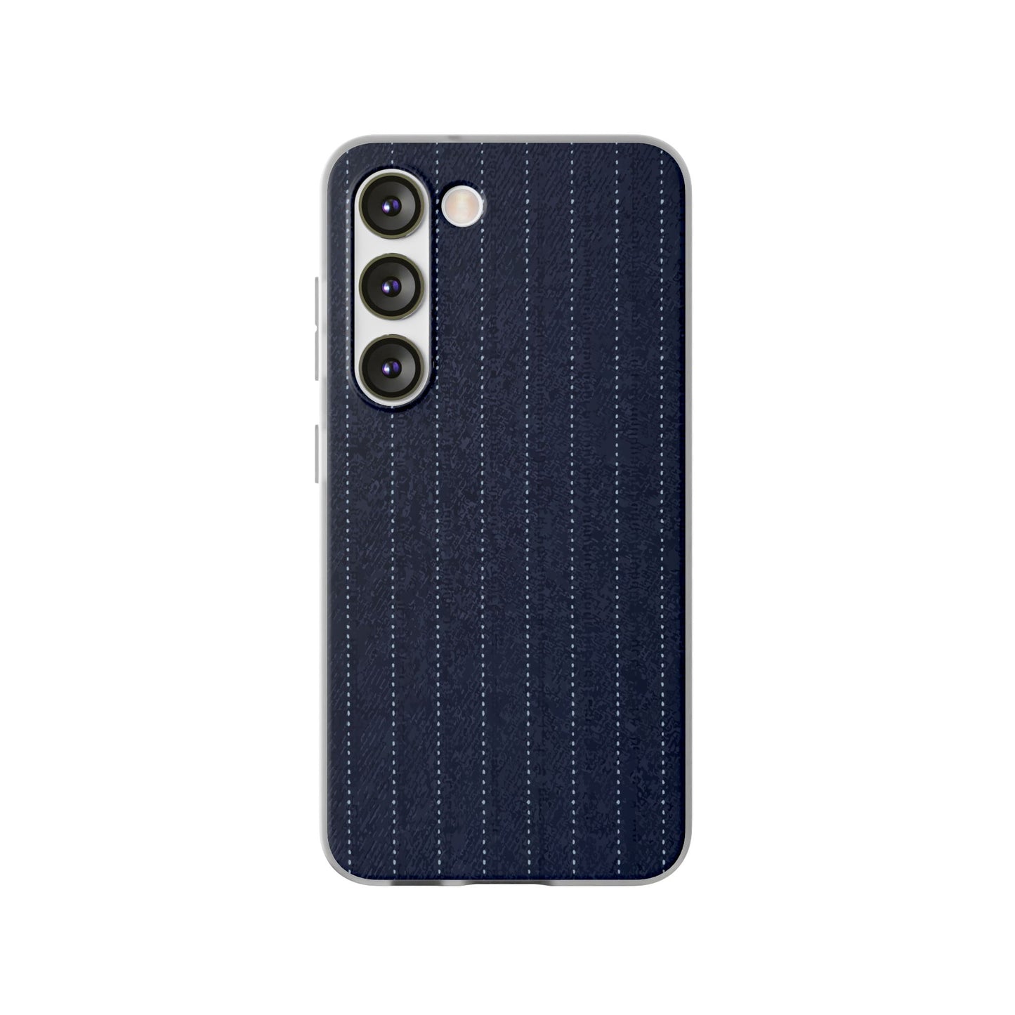 Navy Pinstripe Flexi Phone Case for Apple iPhone, Samsung Galaxy.