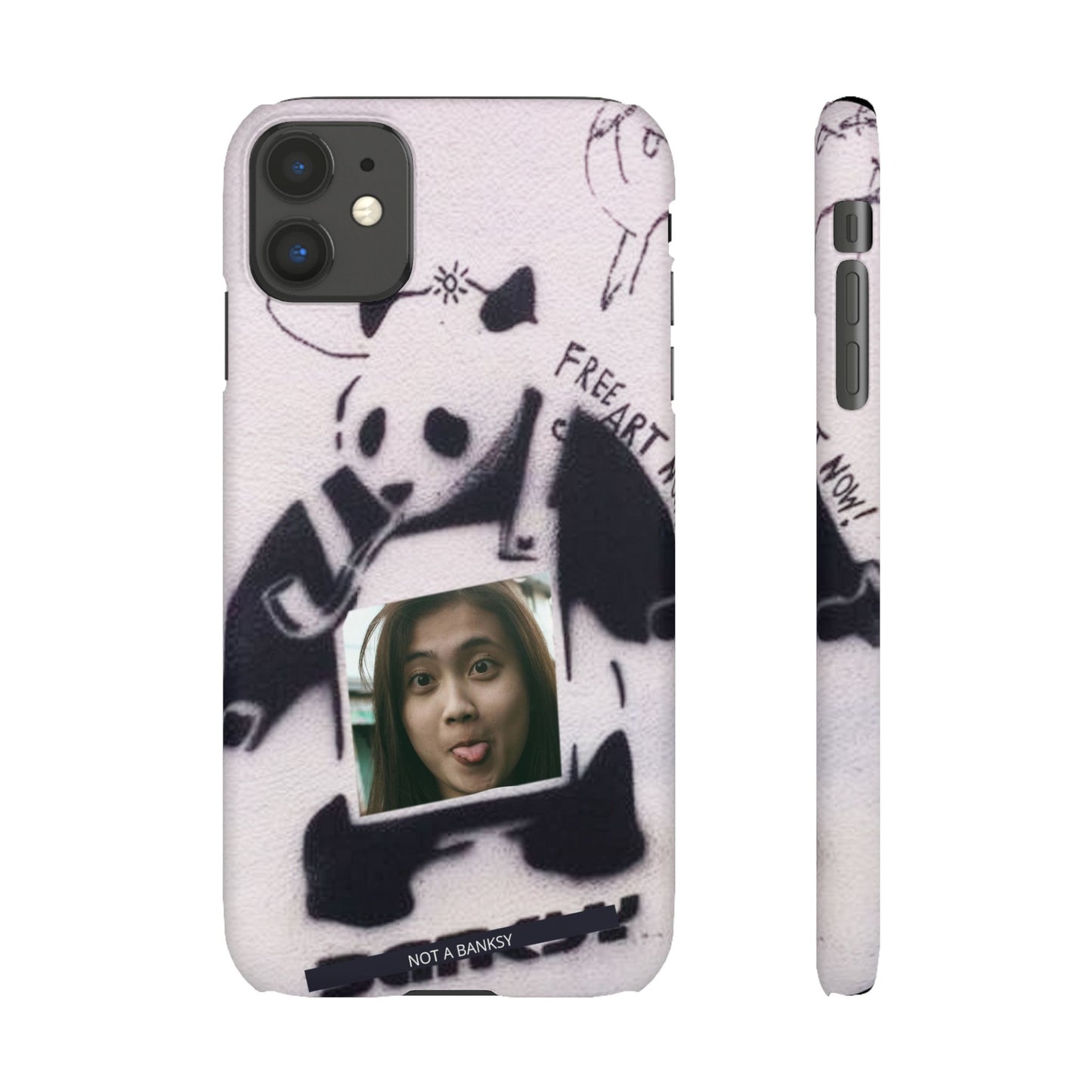 Single Image Personalised Panda Stencil Slim Phone Case for Apple iPhone, Samsung Galaxy and Google Pixel.