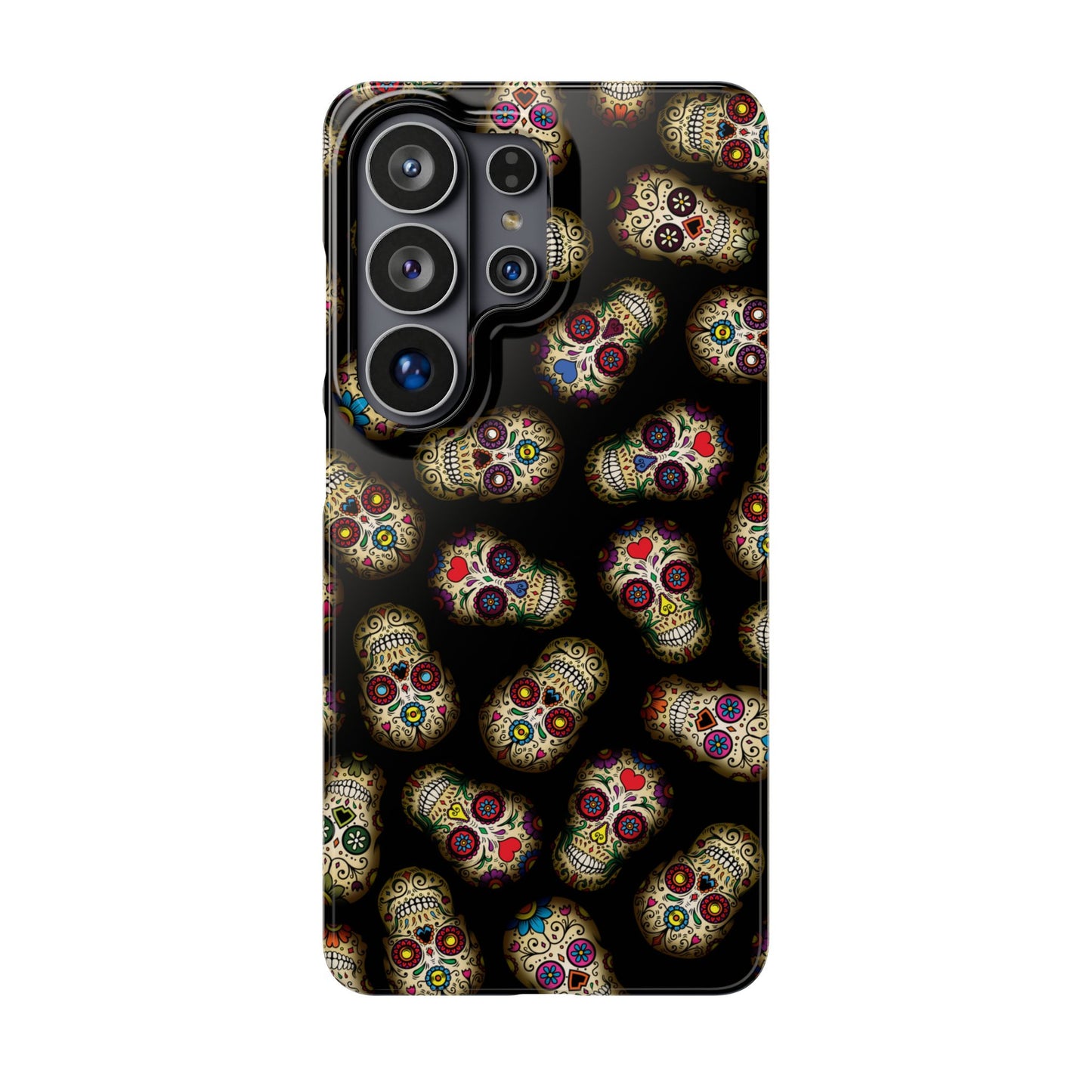 Sugar Skull — Day of the Dead Floral Slim Case for Apple iPhone, Samsung Galaxy and Google Pixel.