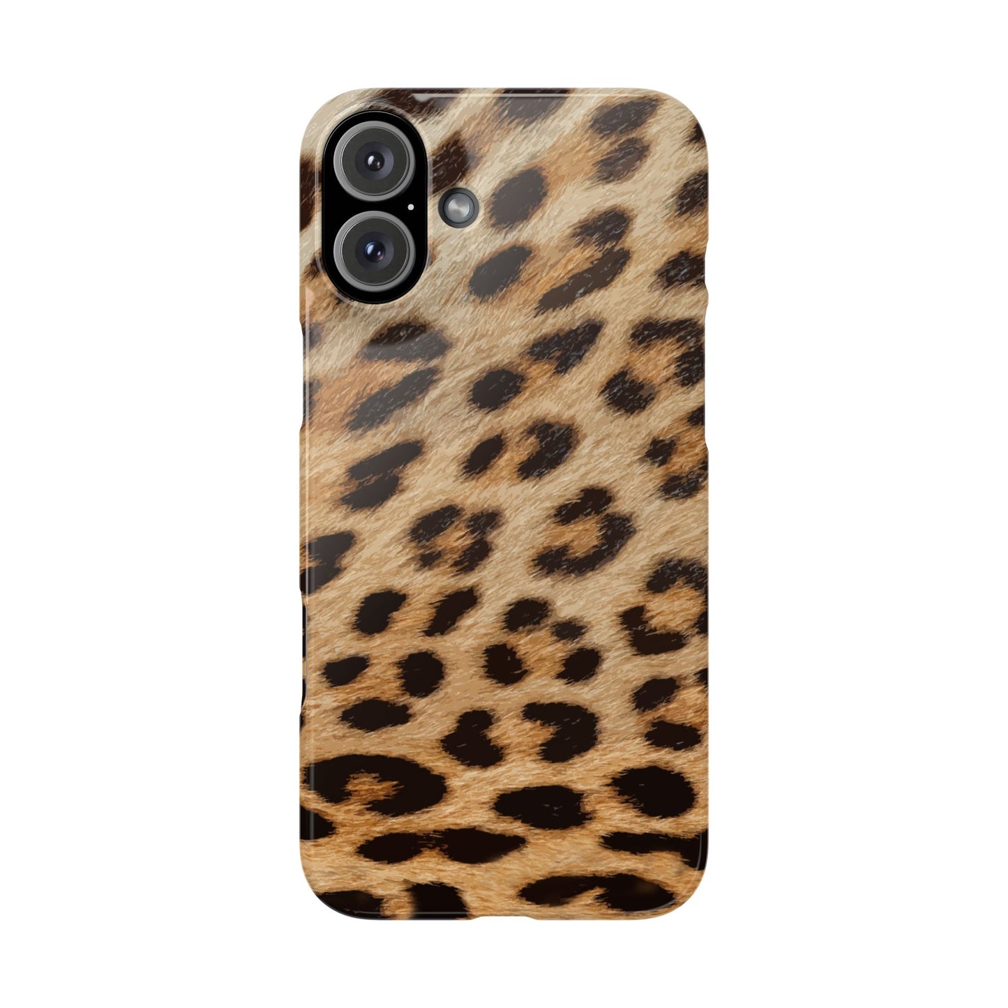 Leopard Print Slim Phone Case for Apple iPhone, Samsung Galaxy and Google Pixel.