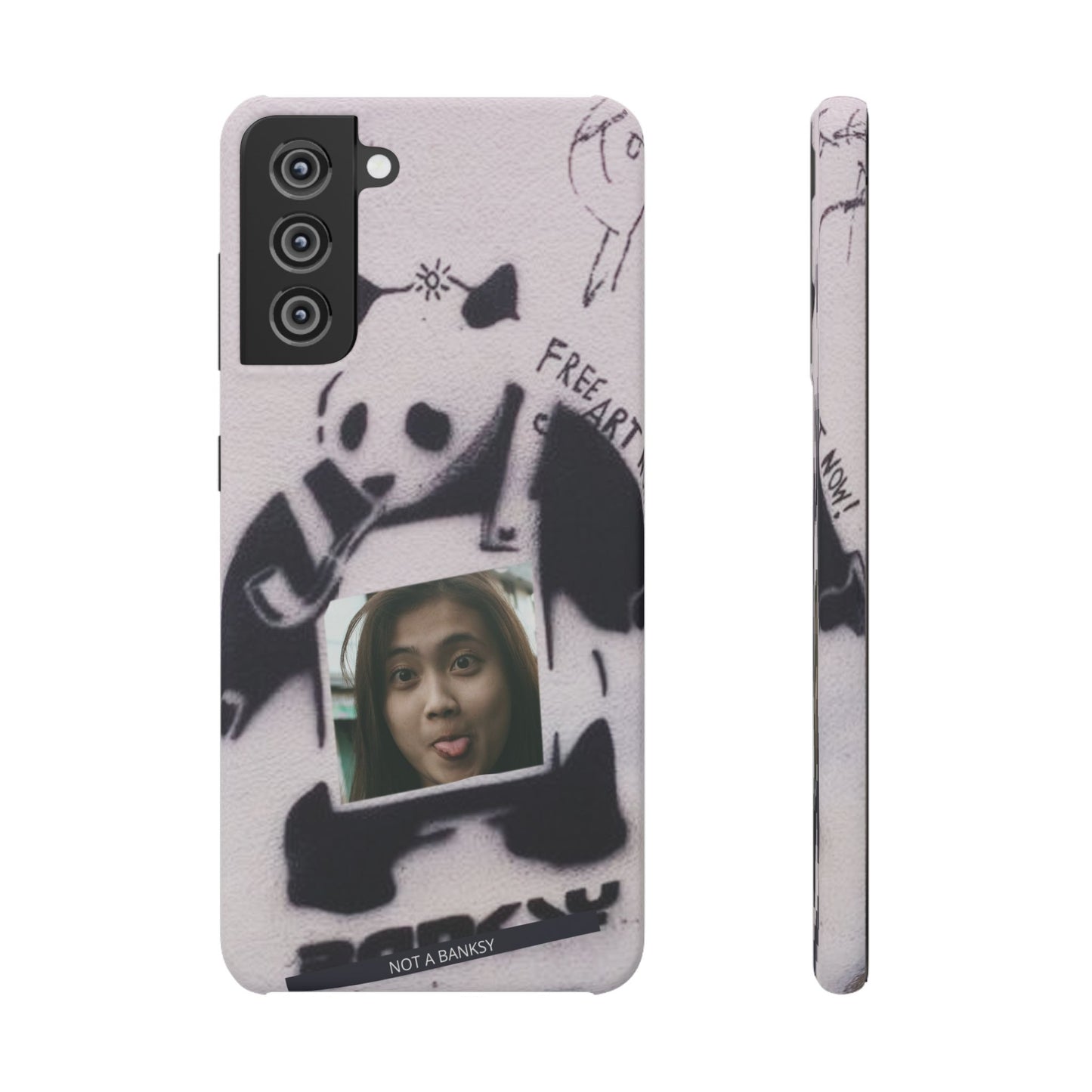 Single Image Personalised Panda Stencil Slim Phone Case for Apple iPhone, Samsung Galaxy and Google Pixel.