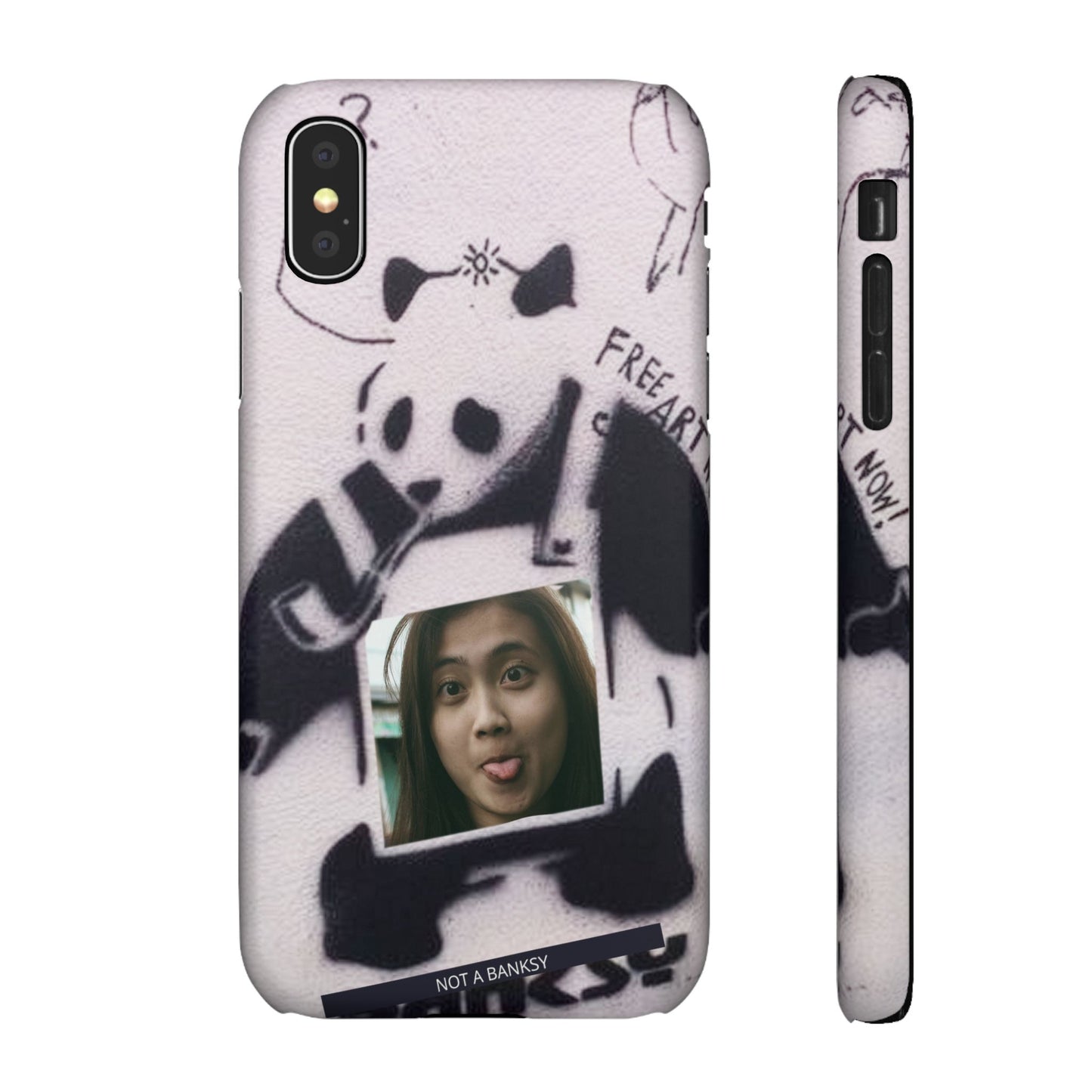 Single Image Personalised Panda Stencil Slim Phone Case for Apple iPhone, Samsung Galaxy and Google Pixel.