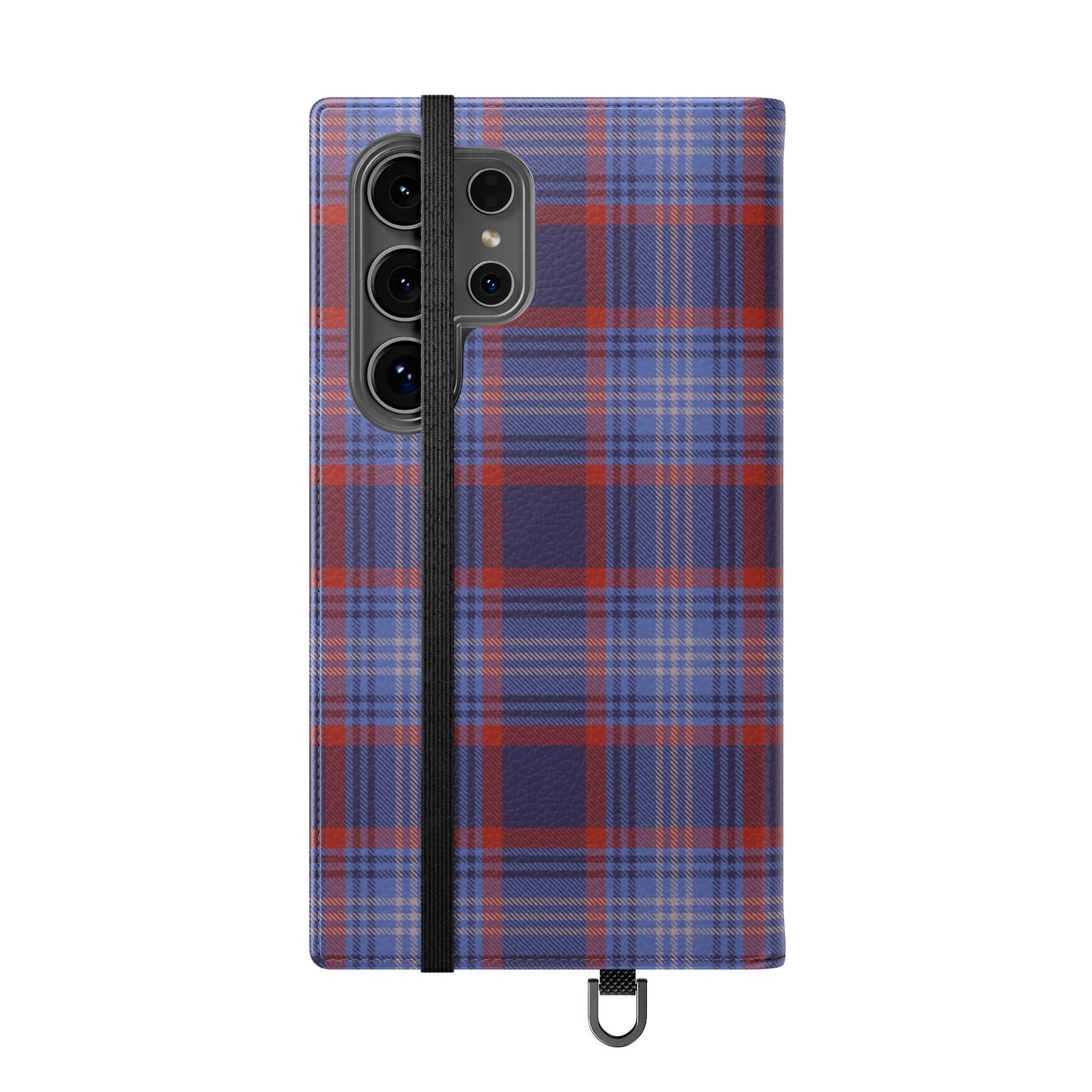 Tartan Flip Phone Case — Red & Purple Plaid Wallet Cover