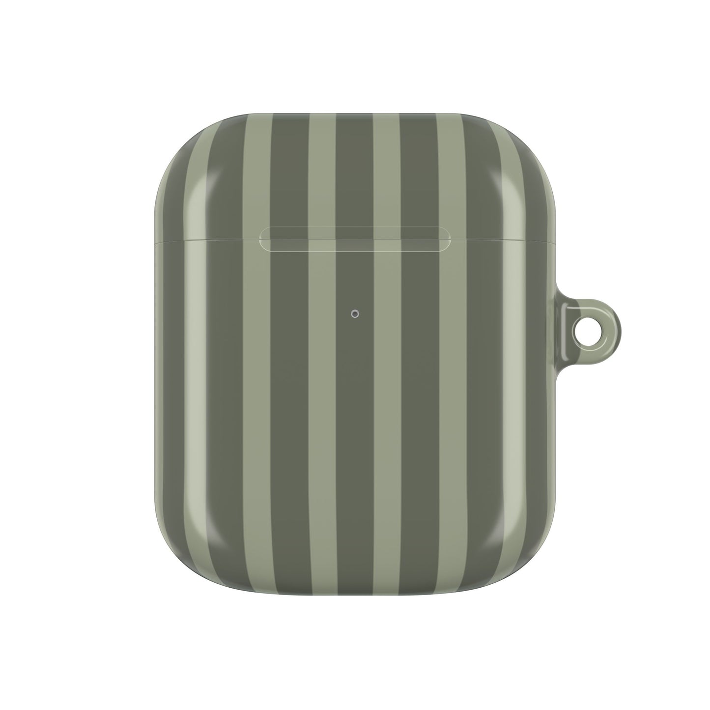 Striped Olive AirPods Case — Protective Green Stripe Pattern Cover
