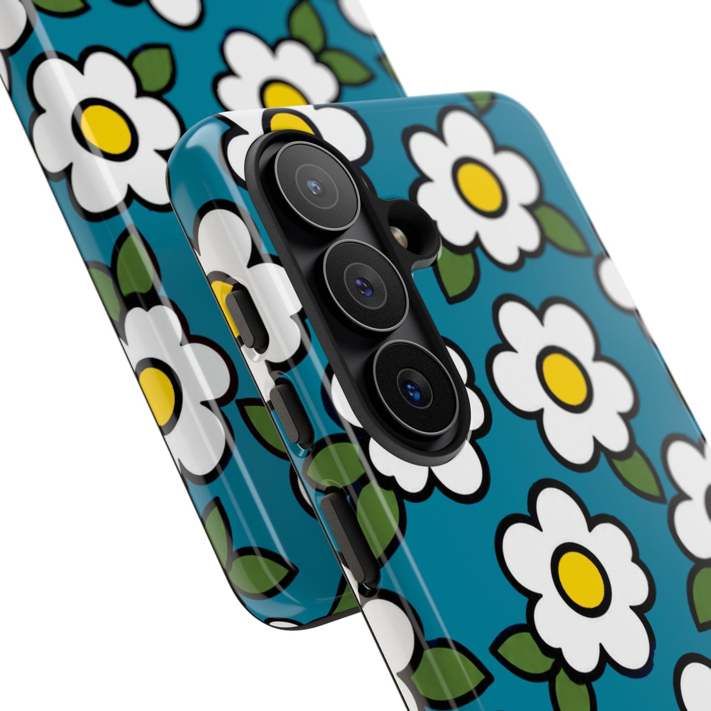 Blue Daisy Tough Phone Case — Floral Protective iPhone Cover