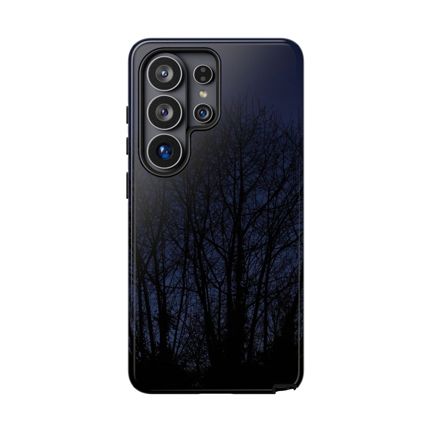 Night Forest Phone Case — Dark Tree Silhouette Protective Tough Case