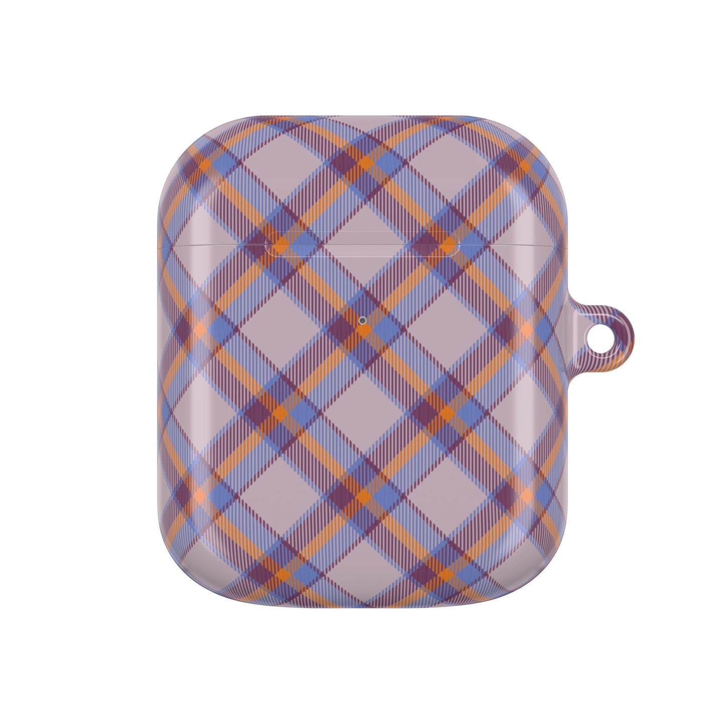 Orange, Blue and Purple Tartan AirPod Case — Classic Orange, Blue and Purple Plaid Protective Cover