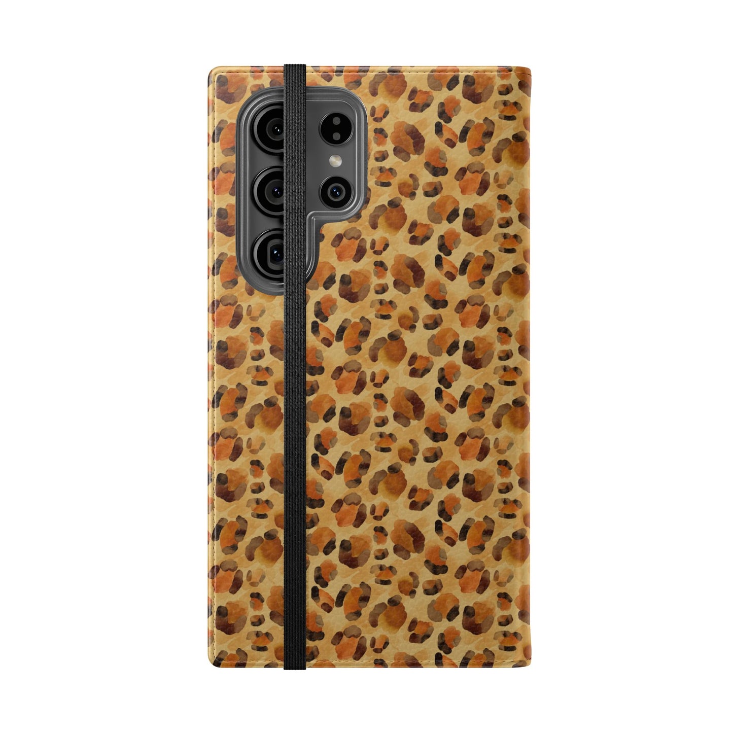 Leopard Print Flip Phone Case — Cardholder Wallet Folio