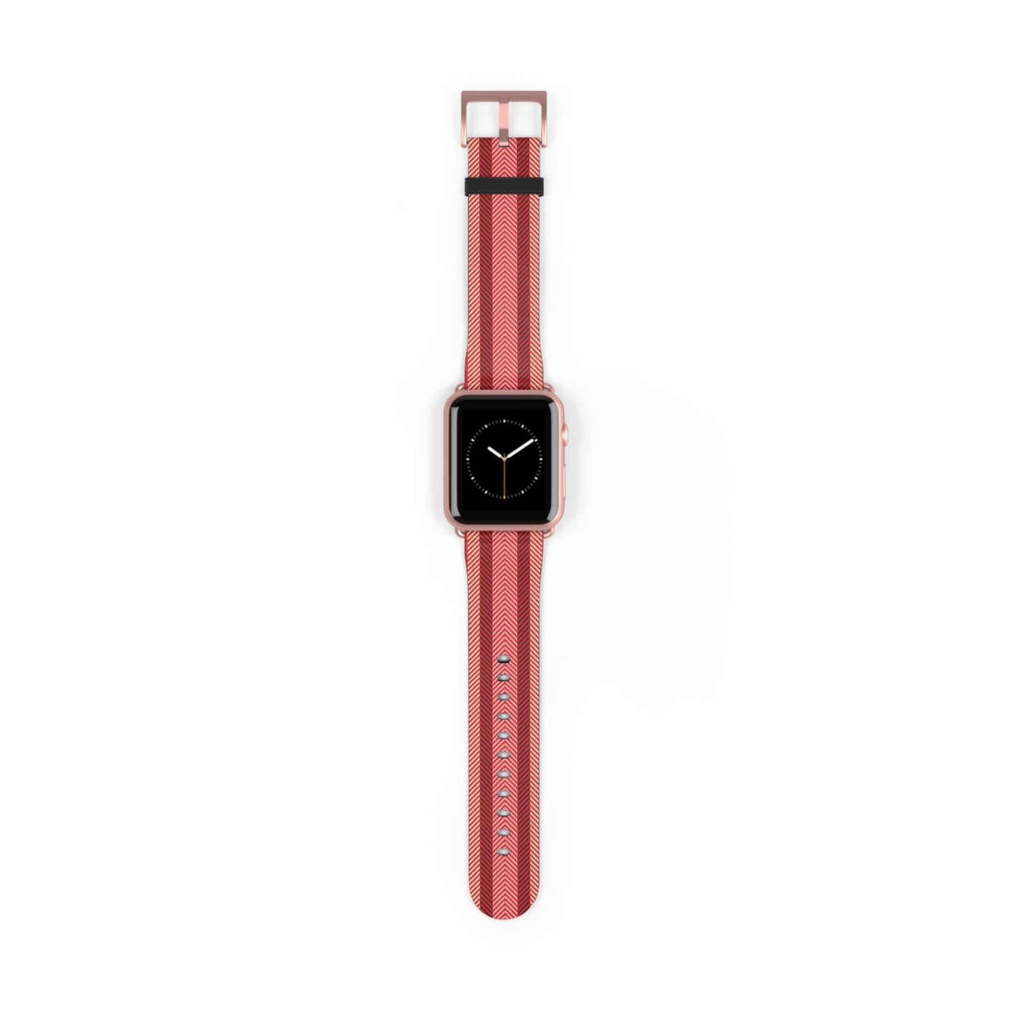 Red Striped Silicone Watch Band — Sporty Apple Watch Strap