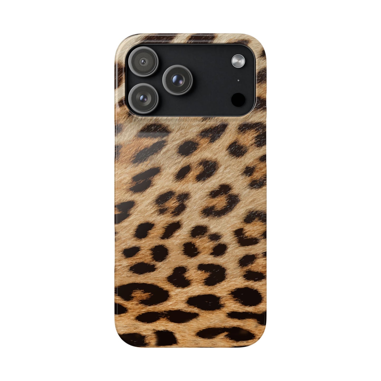 Leopard Print Slim Phone Case for Apple iPhone, Samsung Galaxy and Google Pixel.