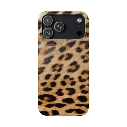 Leopard Print Slim Phone Case for Apple iPhone, Samsung Galaxy and Google Pixel.