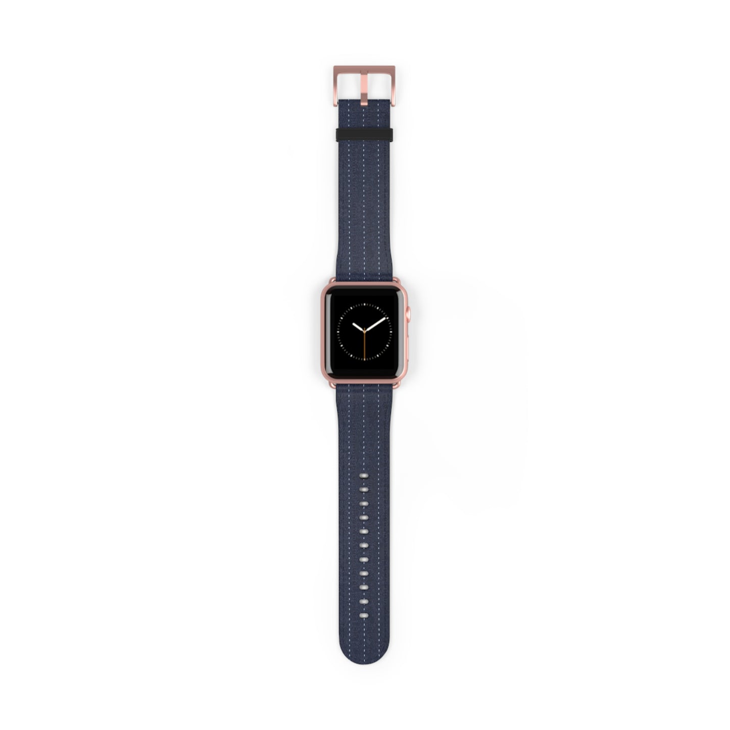 Navy Stitch Leather Watch Band — Classic Apple Watch Strap