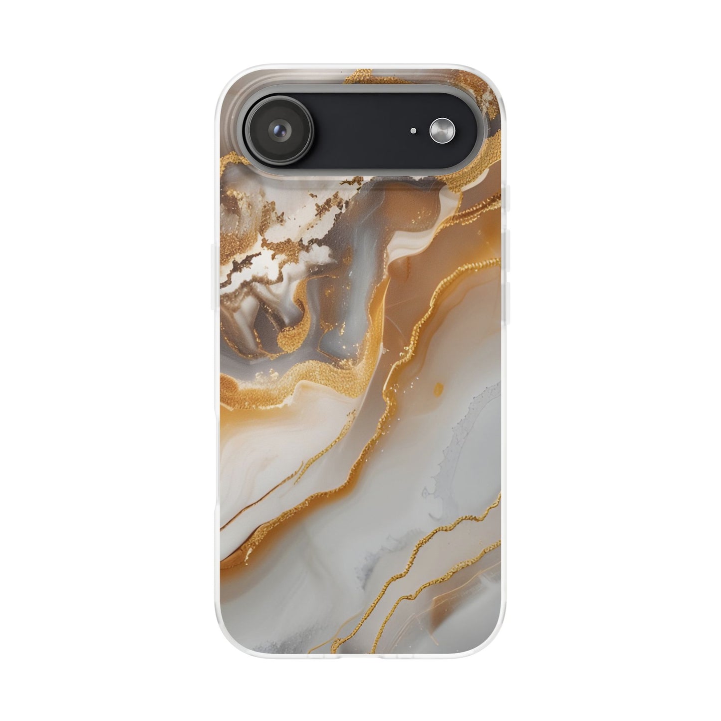 Gold Marble Flexi Phone Case for Apple iPhone and Samsung Galaxy.