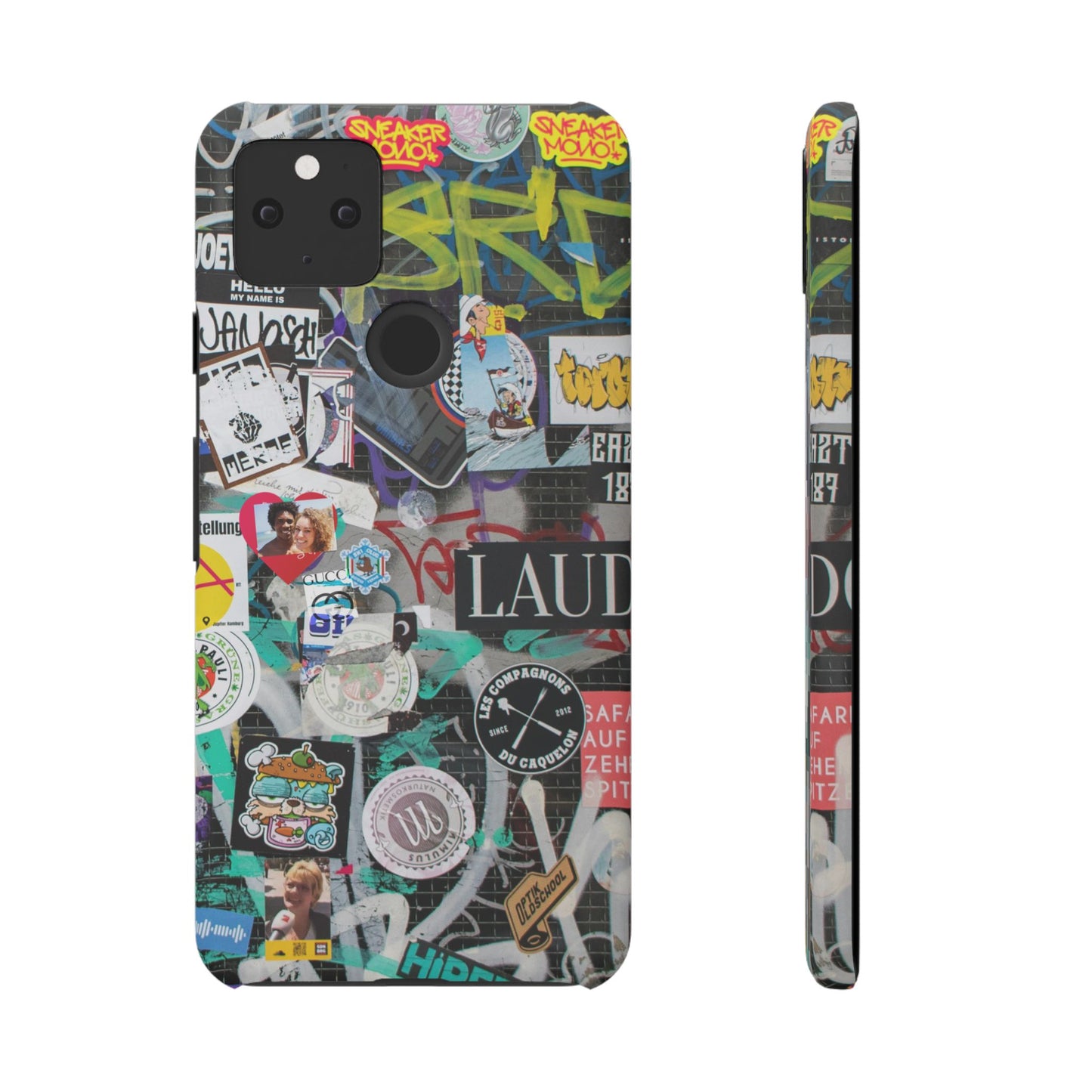 Sticker Bomb Personalised Graffiti Slim Phone Case for Apple iPhone, Samsung Galaxy and Google Pixel.