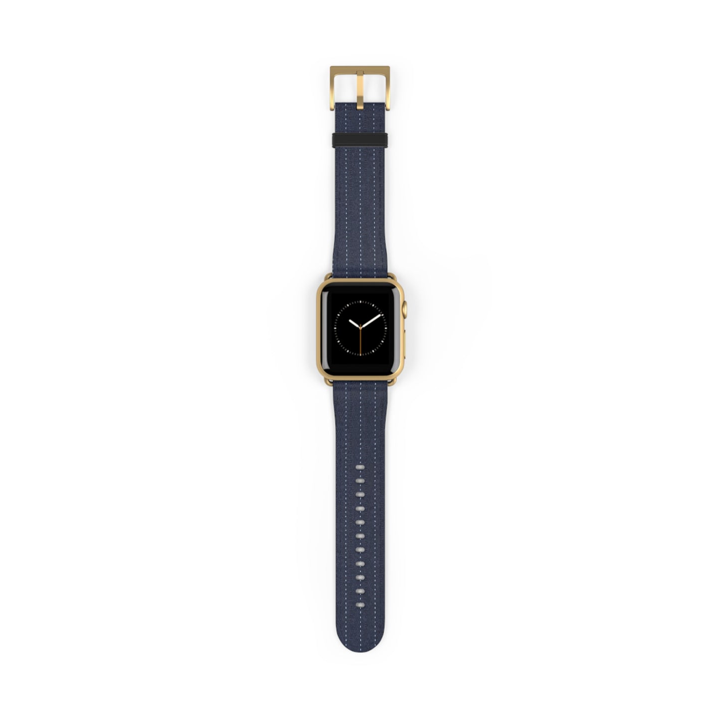 Navy Stitch Leather Watch Band — Classic Apple Watch Strap