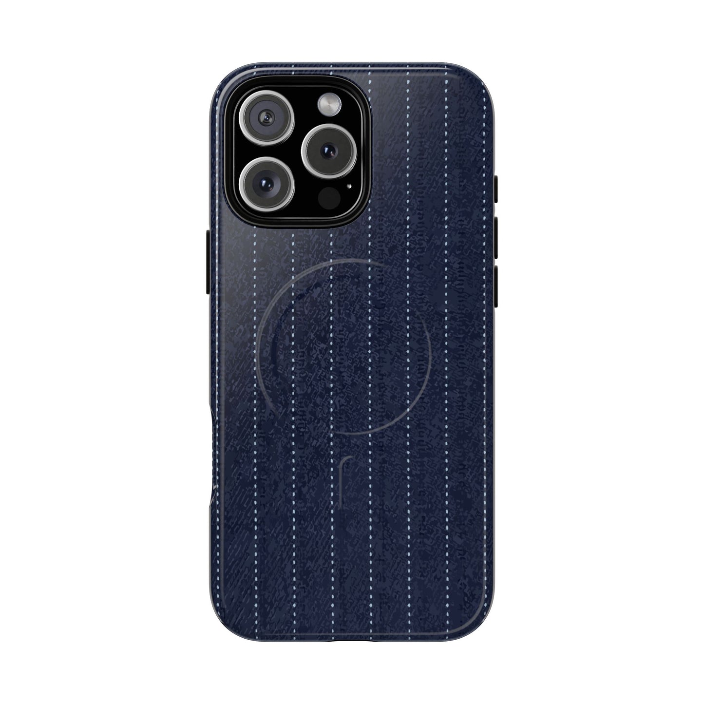 MagSafe Tough Phone Case — Navy Pinstripe Magnetic Protective Cover