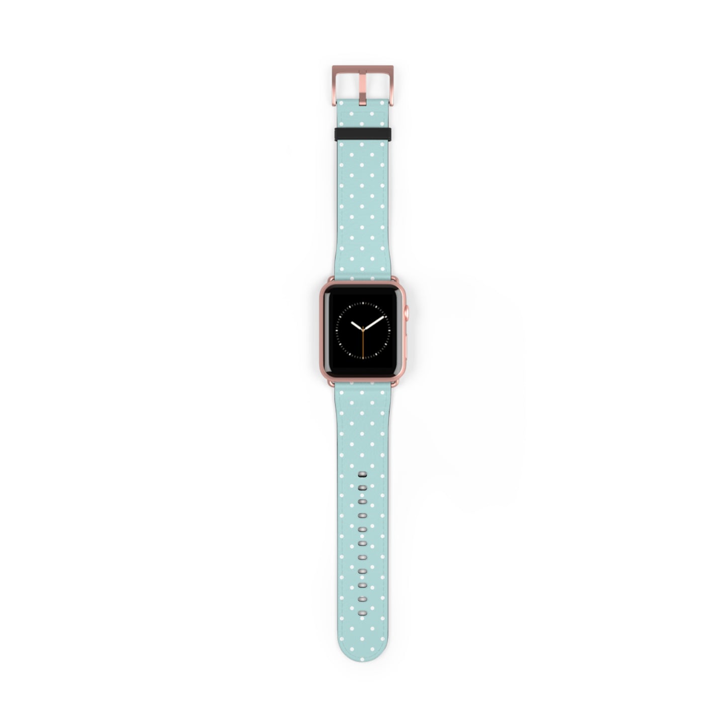 apple watch band in mint green with white polka dots, cute pastel everyday watch strap for women