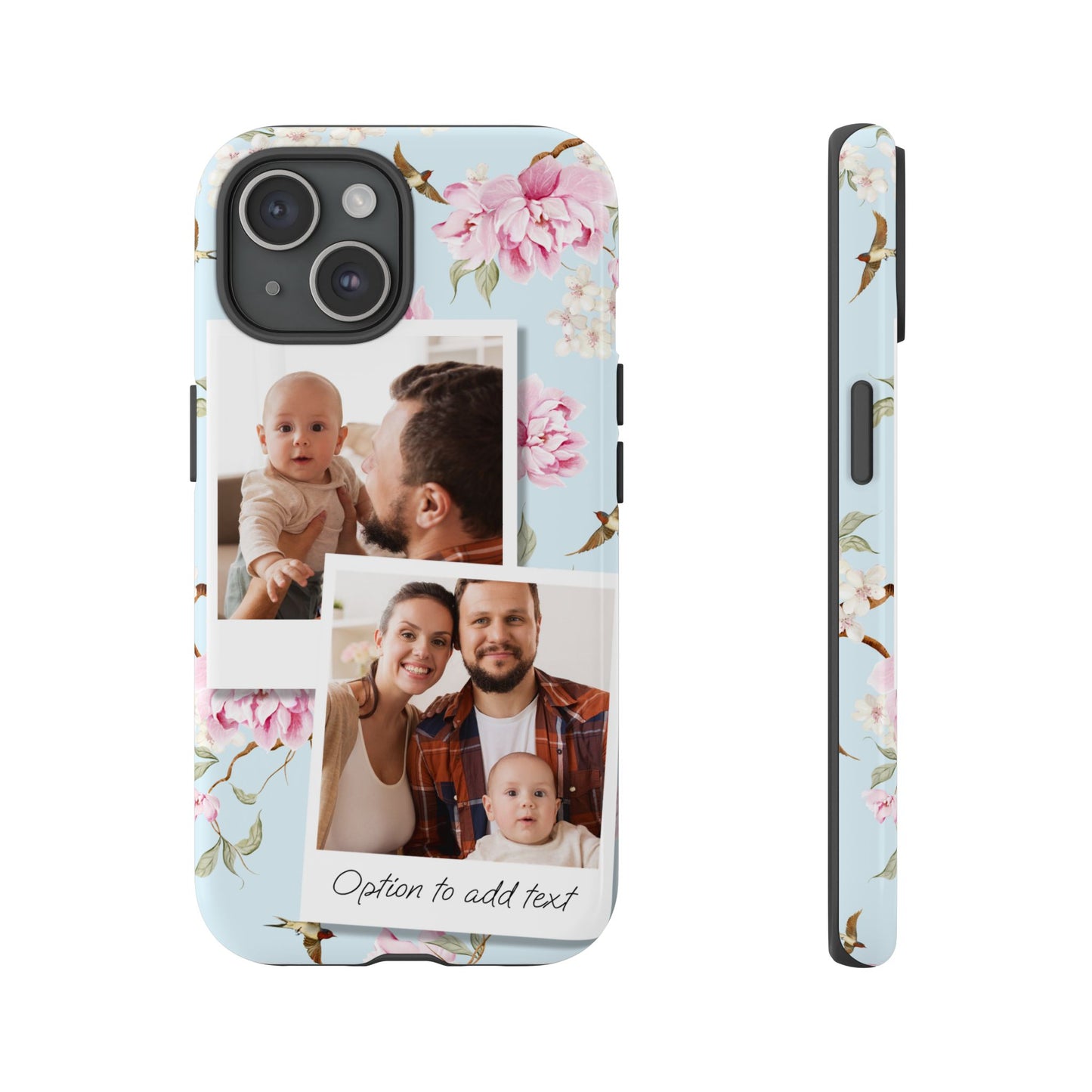 Two image Personalised Floral Photo Collage Tough Case — Personalised Family Phone Case