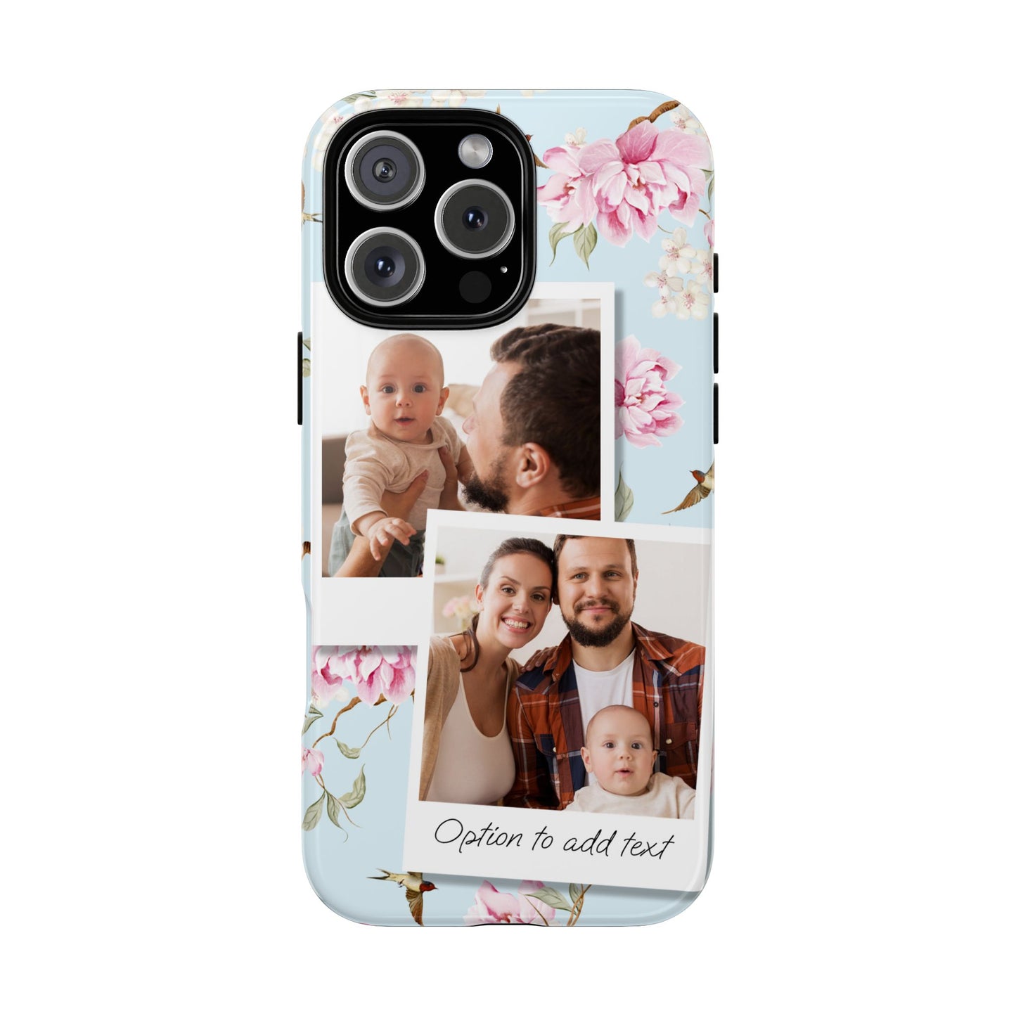 Two image Personalised Floral Photo Collage Tough Case — Personalised Family Phone Case