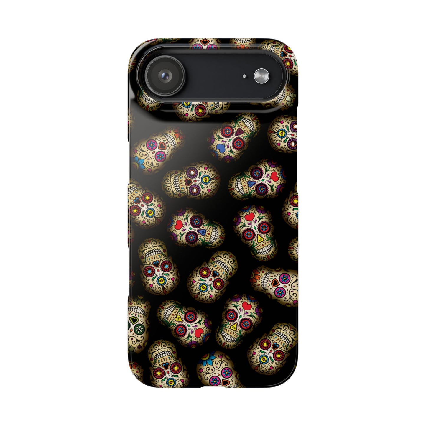 Sugar Skull — Day of the Dead Floral Slim Case for Apple iPhone, Samsung Galaxy and Google Pixel.