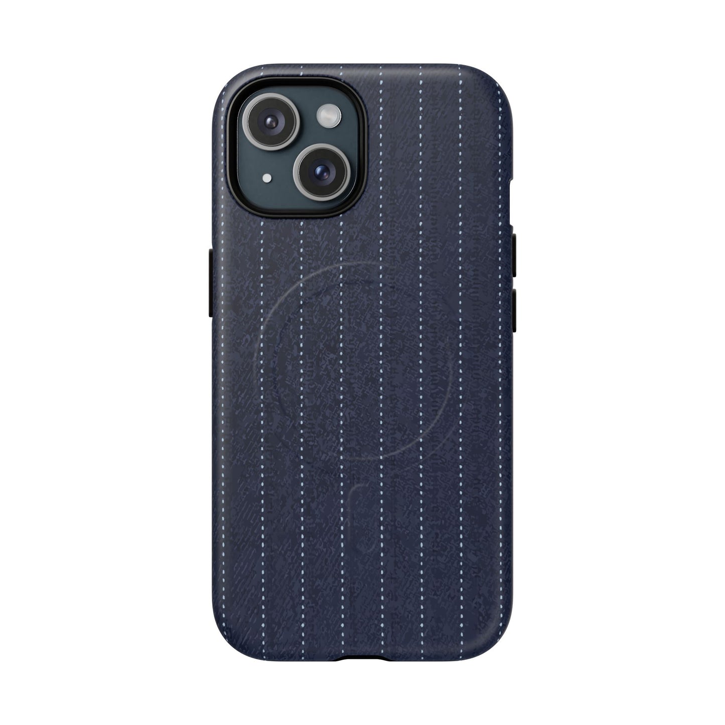 MagSafe Tough Phone Case — Navy Pinstripe Magnetic Protective Cover