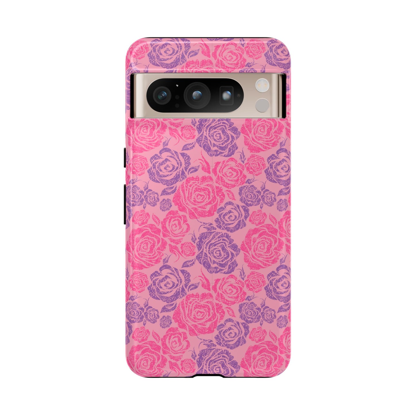 Pink & Lavender Rose Pattern Tough Phone Case