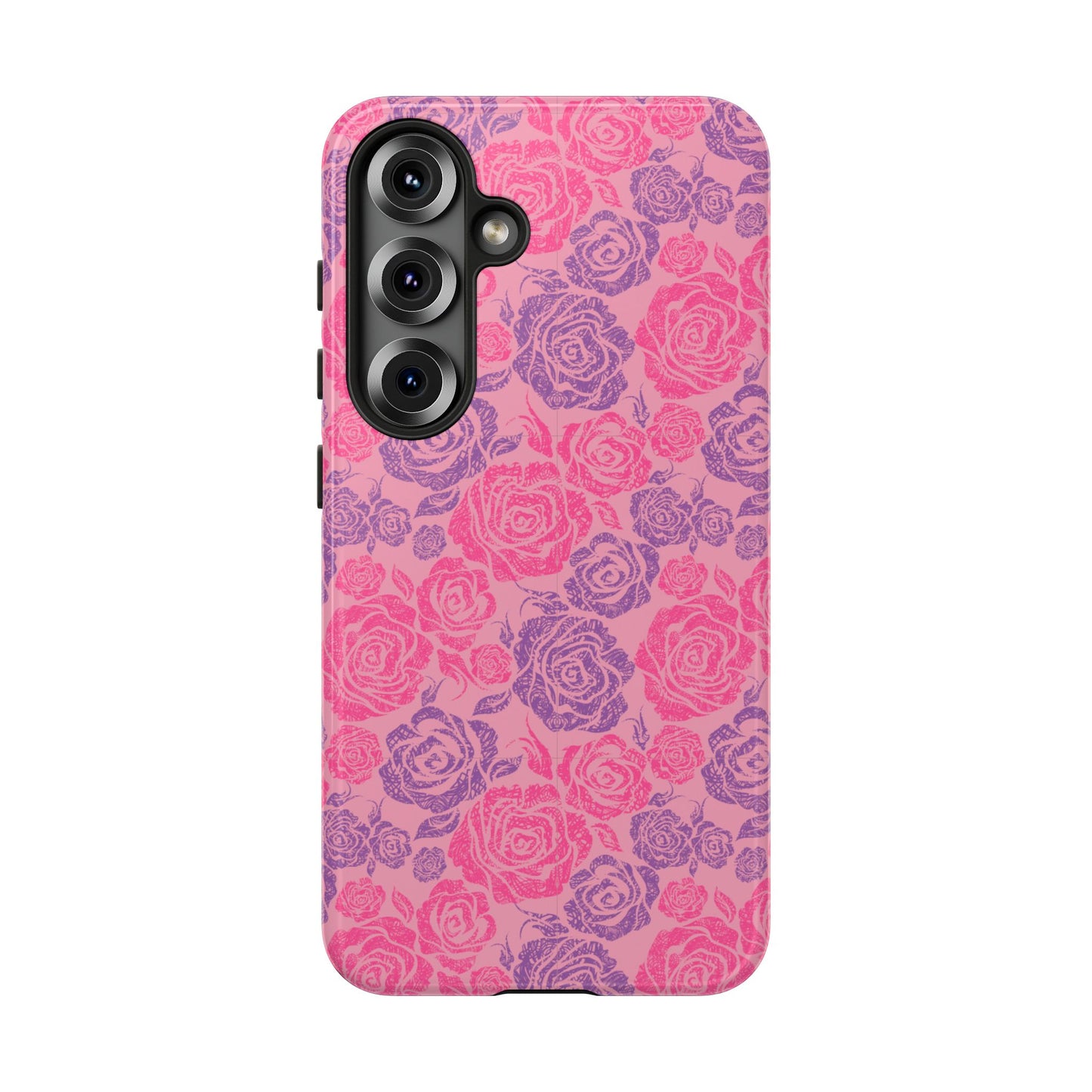 Pink & Lavender Rose Pattern Tough Phone Case