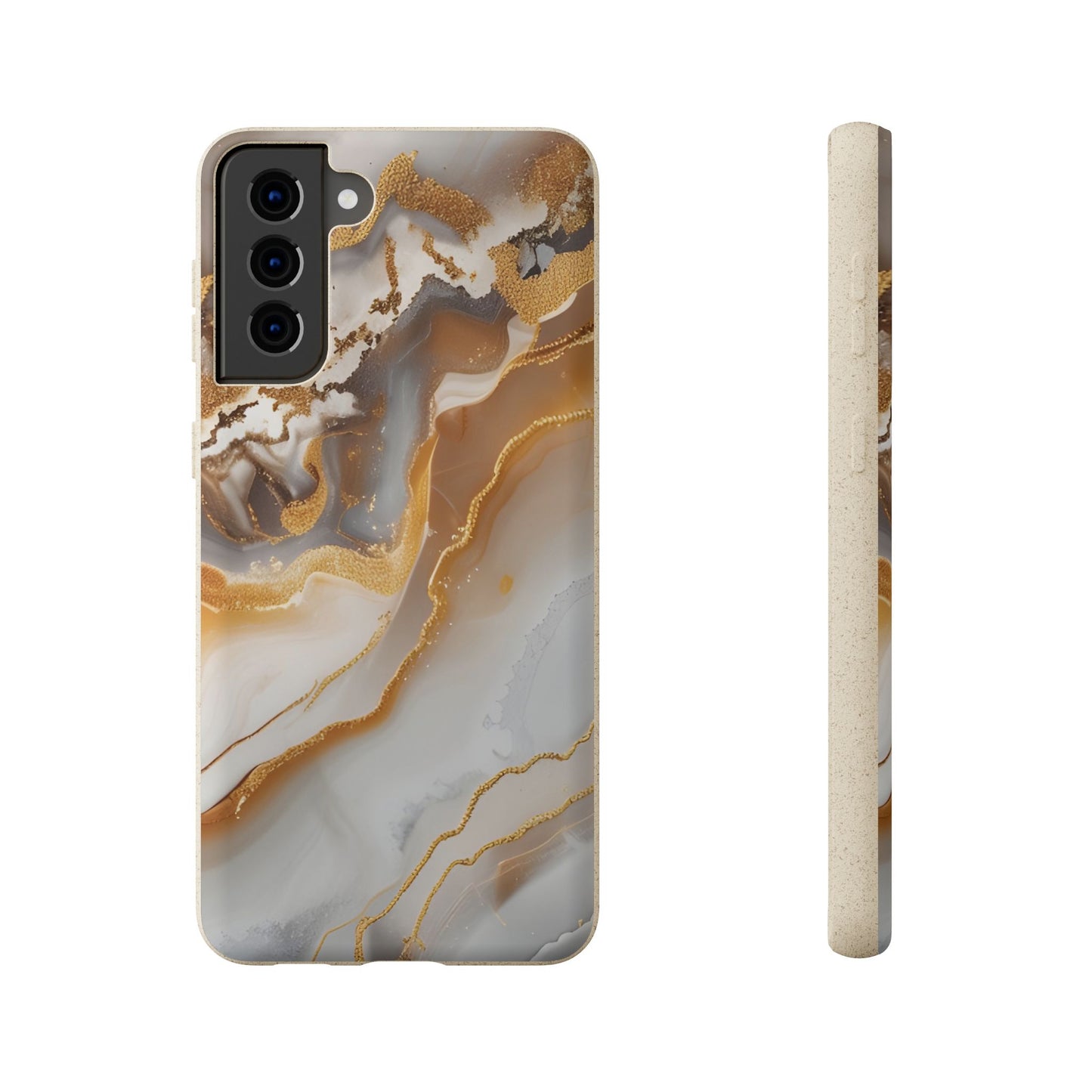 Biodegradable Marble Phone Case — Earth-Tone Agate, Eco-Friendly Phone Cover for Apple iPhone and Samsung Galaxy.