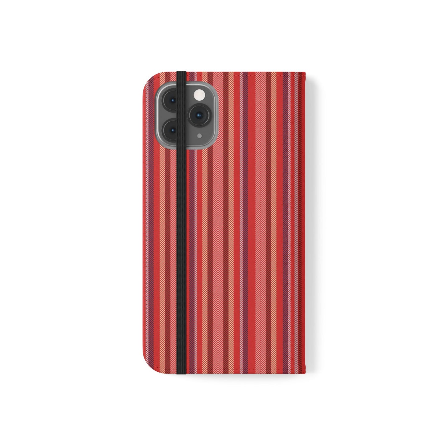 Red Stripe Flip Phone Case – Protective Wallet Folio with Card Slots