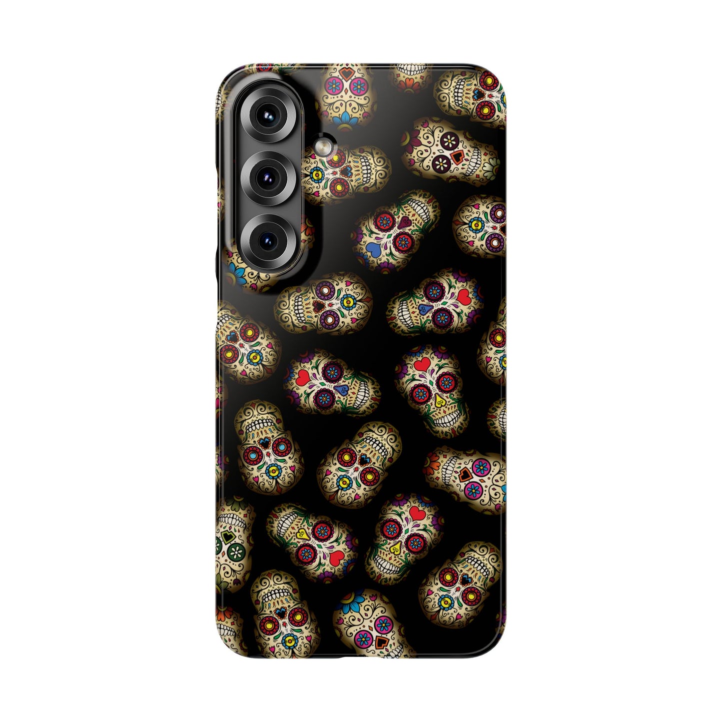 Sugar Skull — Day of the Dead Floral Slim Case for Apple iPhone, Samsung Galaxy and Google Pixel.