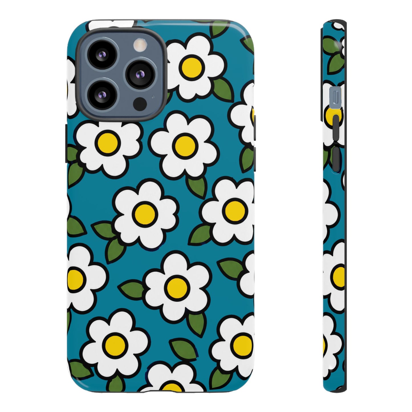 Blue Daisy Tough Phone Case — Floral Protective iPhone Cover