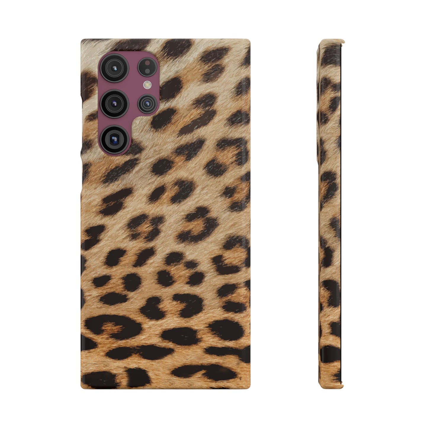 Leopard Print Slim Phone Case for Apple iPhone, Samsung Galaxy and Google Pixel.