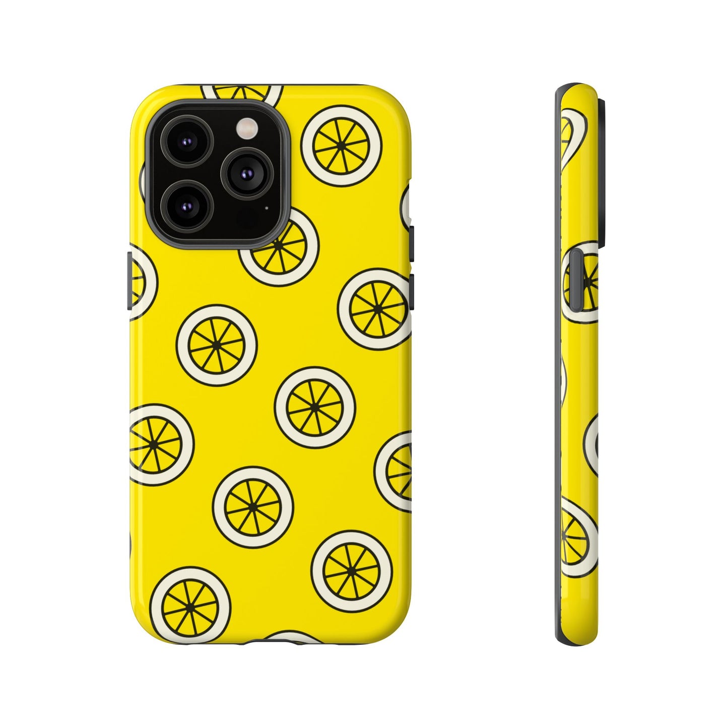 Yellow Lemon Pattern Tough Phone Case — Bright Citrus Protective Cover