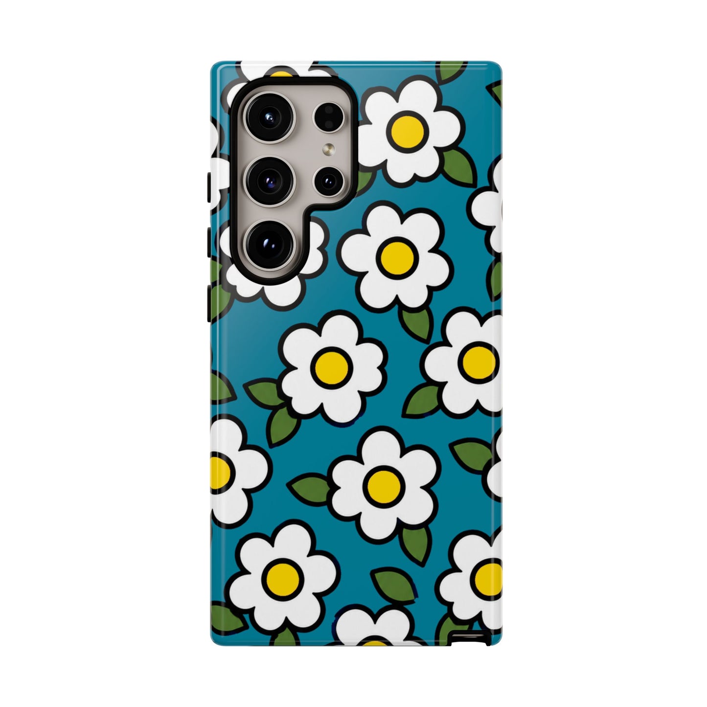 Blue Daisy Tough Phone Case — Floral Protective iPhone Cover
