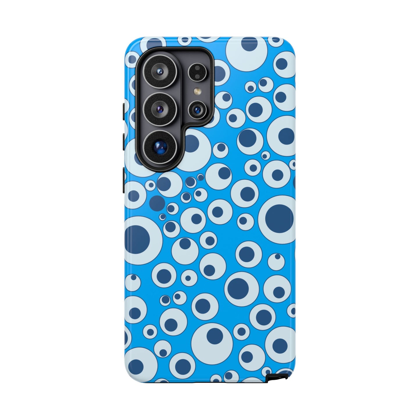 Blue Bubble Pattern Tough Phone Case — Retro Pop Circles Design