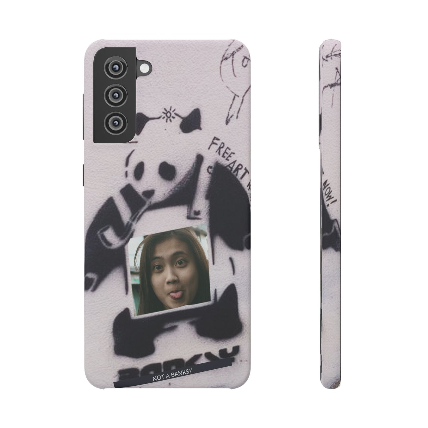 Single Image Personalised Panda Stencil Slim Phone Case for Apple iPhone, Samsung Galaxy and Google Pixel.